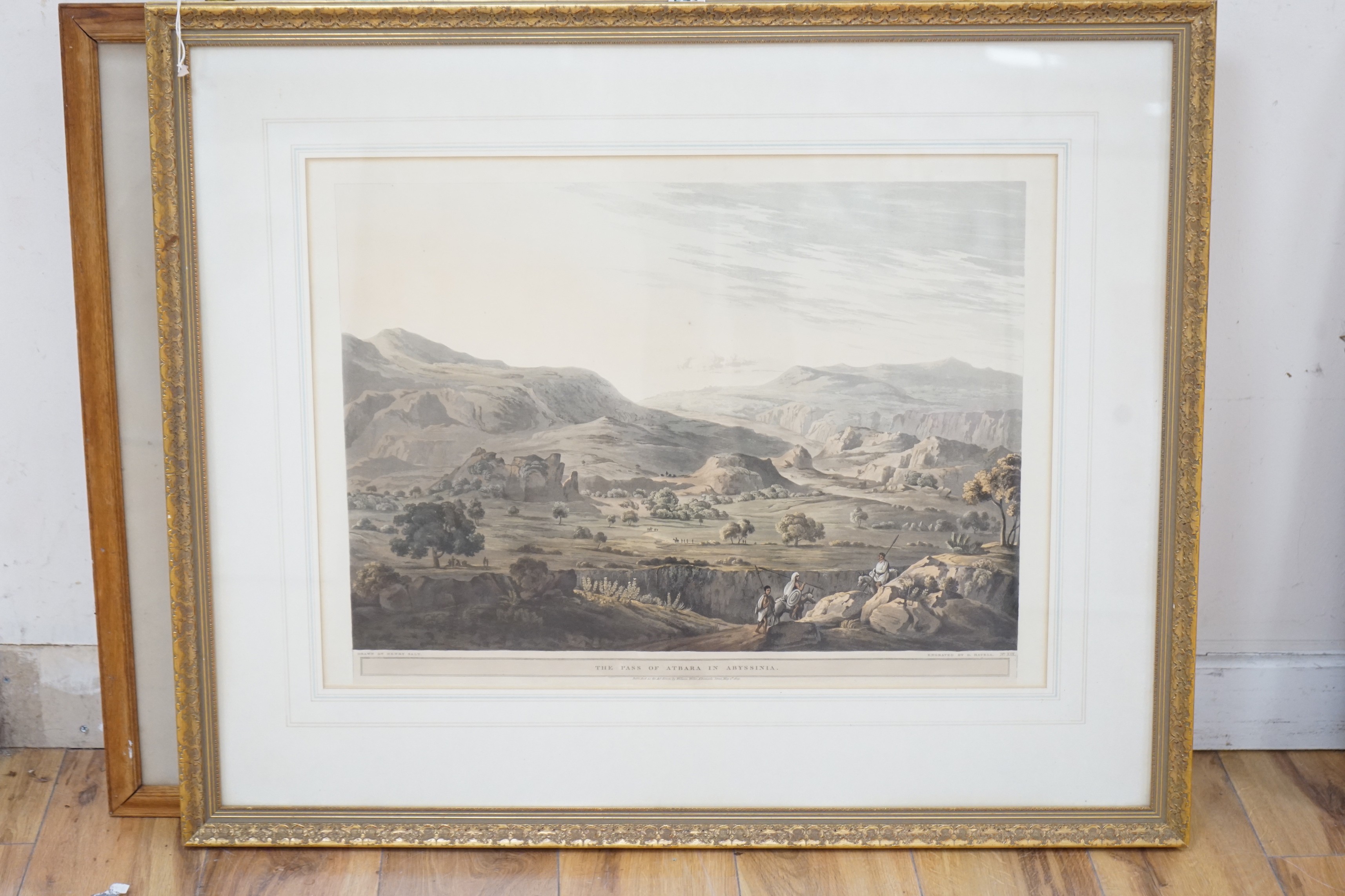 Havell after Henry Salt, coloured aquatint, 'The Pass of Atbara in Abyssinia' 1809, 48 x 65cm